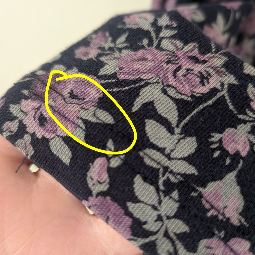 80s Laura Ashley Dark Floral Long Sleeve Dress, Sz 10 Navy Blue Lavender Flowers - Picture 10 of 12